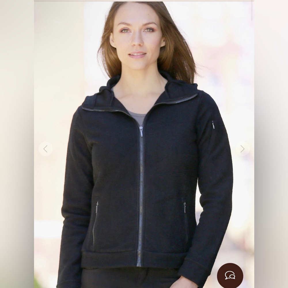 ibex wool boucle hoodie size medium BLUE